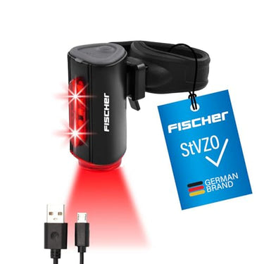 FISCHER Twin bicycle rear light with 360° ground light for more visibility and protection, rechargeable battery on sale